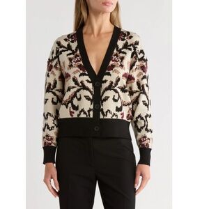 Tahari Floral Jacquard Cardigan